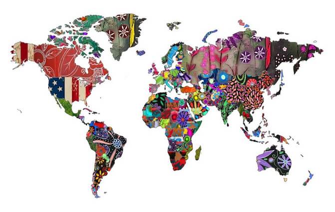 World map - colourful