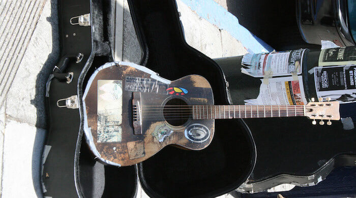 Busker's Guitar flickr Bob Doran