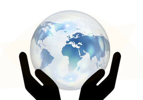 Hands and Globe pixabay Geralt