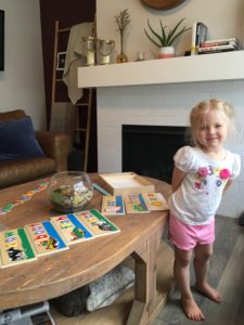 Toddler with Letter Puzzles