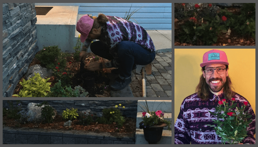 Michael Planting Roses